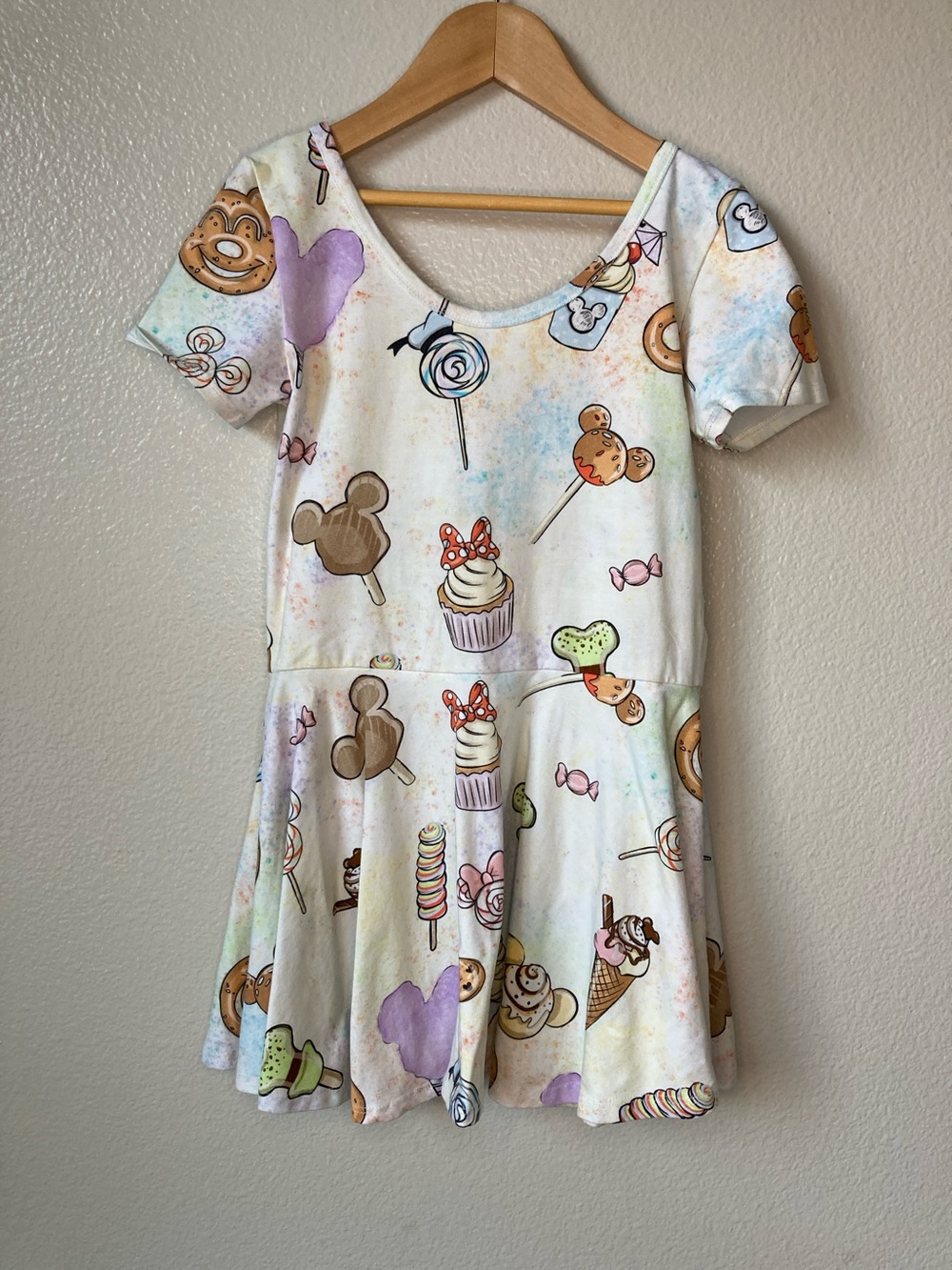 Wild Rich Kids Disney Park treats snacks ice cream cones dress stretch sz 13/14